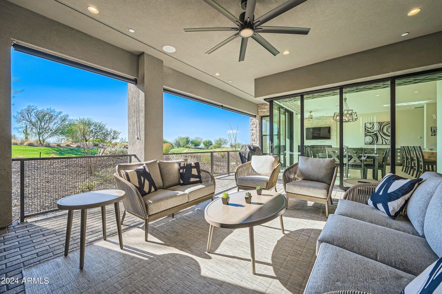 Patio sitting area with views