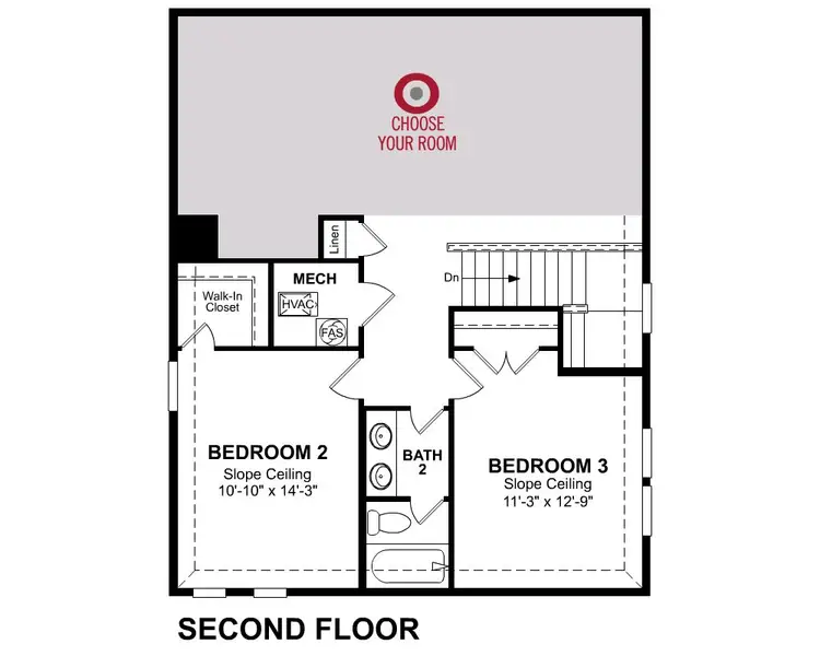 2D floor plan layout for the Brenham by Beazer Homes in Waterbend, Euless, TX (Image 4).