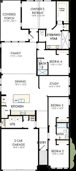 2D floor plan layout of this home in Flora, Hutto, TX (Image 2). 2D floor plan layout of this home in Flora, Hutto, TX (Image 2).