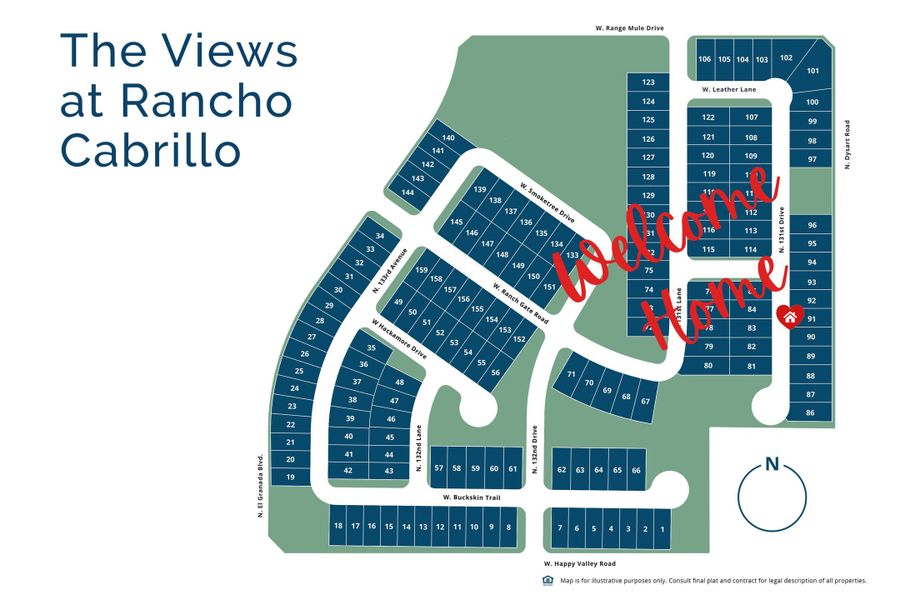 2D floor plan layout of this home in The Views at Rancho Cabrillo, Peoria, AZ (Image 7).