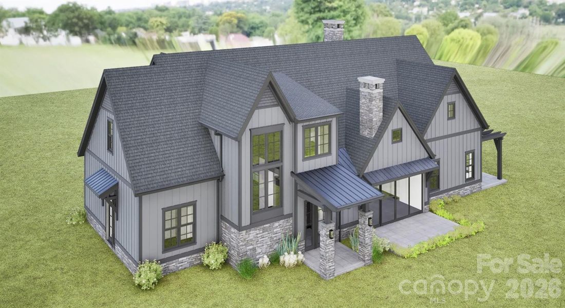 Exterior rendering of this home design in , Weaverville, NC (Image 6).