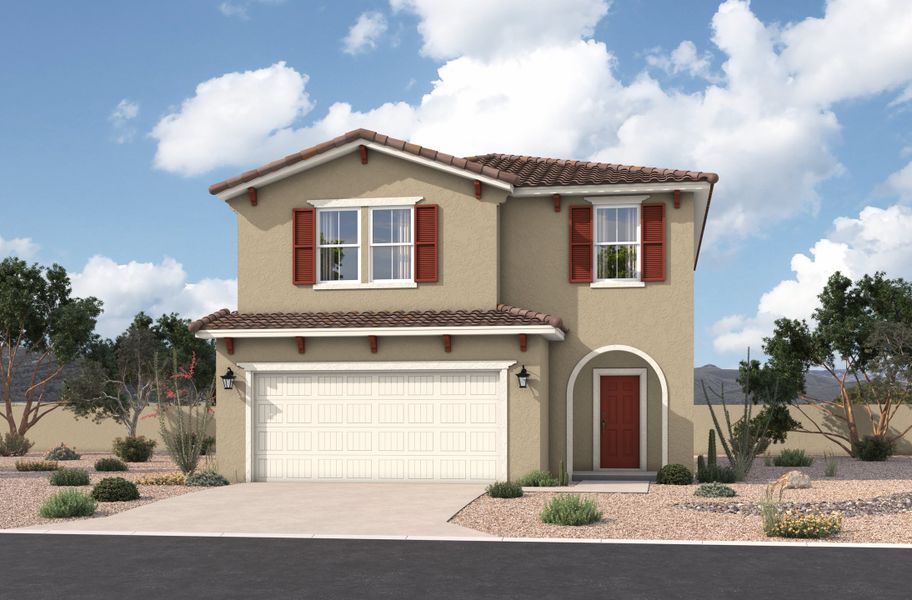 Representative exterior photo of a completed home built from the Ellison by Beazer Homes in Bethany Grove, Glendale, AZ (Image 9).