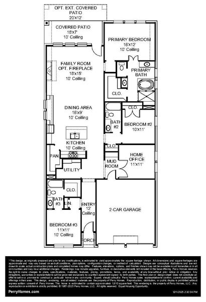 2D floor plan layout of this home in Artavia, Conroe, TX (Image 2).