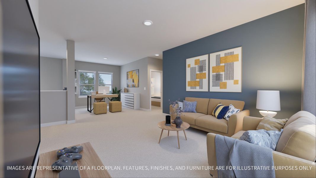 Furnished interior view inside a new home in Emberly  45', Beasley (Image 13).