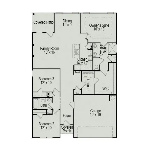 2D floor plan layout of this home in Stratford Station, Lebanon, TN (Image 3).