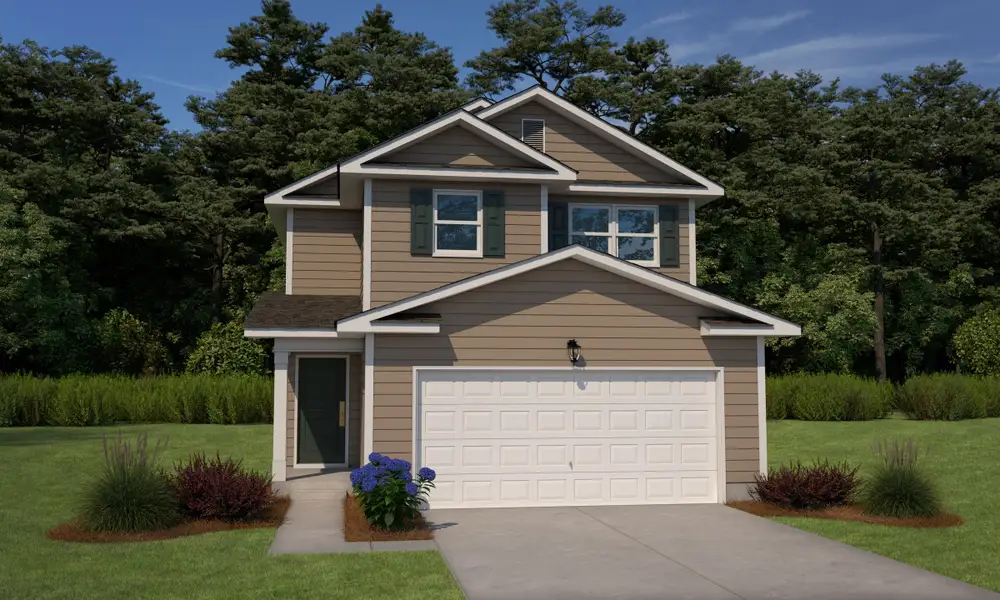 Representative exterior photo of a completed home built from the Wylie by Hurricane Builders in Emanuel Creek, West Columbia, SC (Image 1).