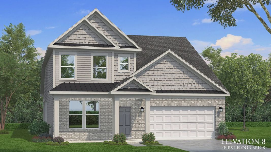 Representative exterior photo of a completed home built from the Ansley by DRB Homes in Reserve at Crowthorne, Zebulon, NC (Image 45). Representative exterior photo of a completed home built from the Ansley by DRB Homes in Reserve at Crowthorne, Zebulon, NC (Image 45).