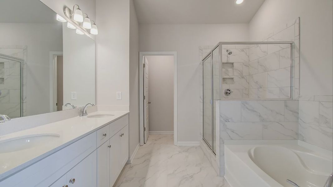 Representative furnished interior of a home built from the Meridian II by DRB Homes in Northcroft, Loganville (Image 28).
