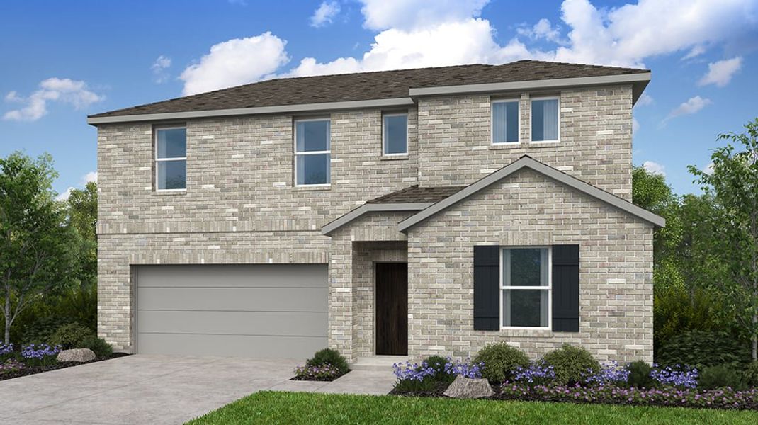 Representative exterior photo of a completed home built from the Cedar Park by Taylor Morrison in Parks at Foster Crossing, Anna, TX (Image 1).