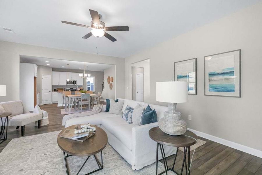 Representative furnished interior of a home built from the Aberdeen by Caviness & Cates Communities in Bartlett Manor, Youngsville (Image 30).