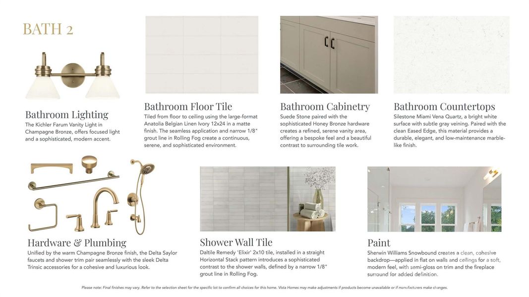 Bathroom #2 interior selections