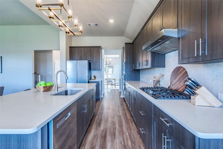 Upgraded gourmet kitchen.