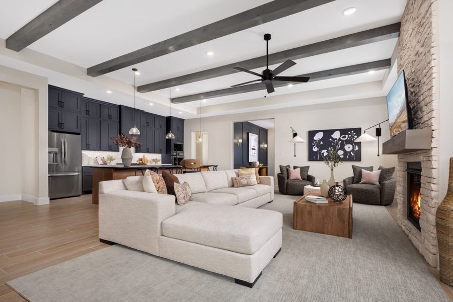 Representative furnished interior of a home built from the Castella by Ladera Texas in Ladera at Timberbrook, Justin (Image 7).