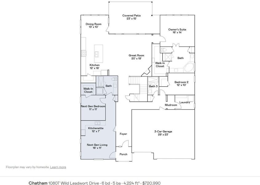 2D floor plan layout of this home in Bridgeland: Wentworth Collection, Cypress, TX (Image 4). 2D floor plan layout of this home in Bridgeland: Wentworth Collection, Cypress, TX (Image 4).