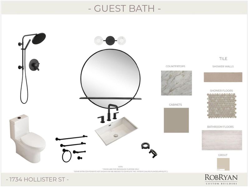 Guest bath finishes