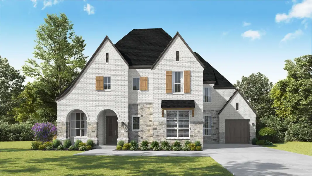 Representative exterior photo of a completed home built from the Lucca by Huntington Homes in Kresston 70s, Montgomery, TX (Image 2).