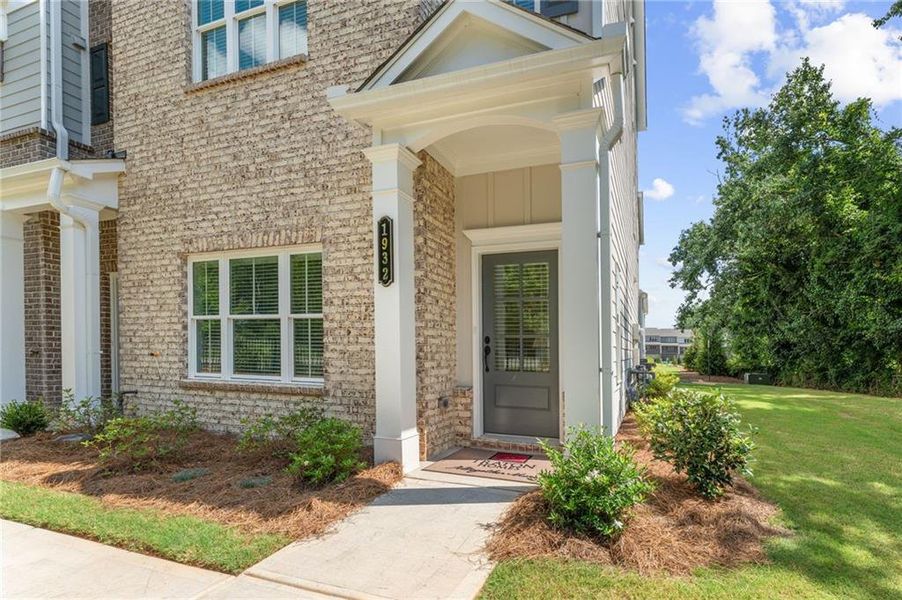 Exterior details and patio area of a home in East Park Village, Kennesaw (Image 3). Exterior details and patio area of a home in East Park Village, Kennesaw (Image 3).