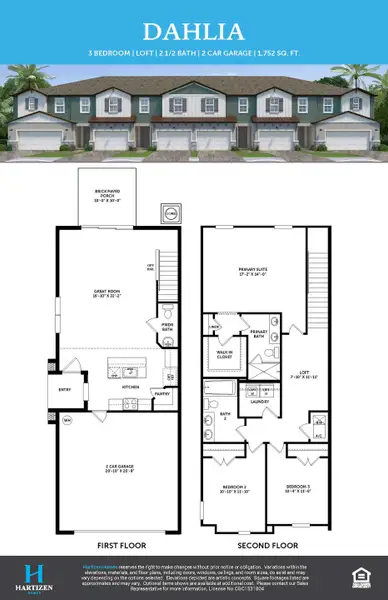 2D floor plan layout of this home in Magnolia Reserve, Ocoee, FL (Image 5).