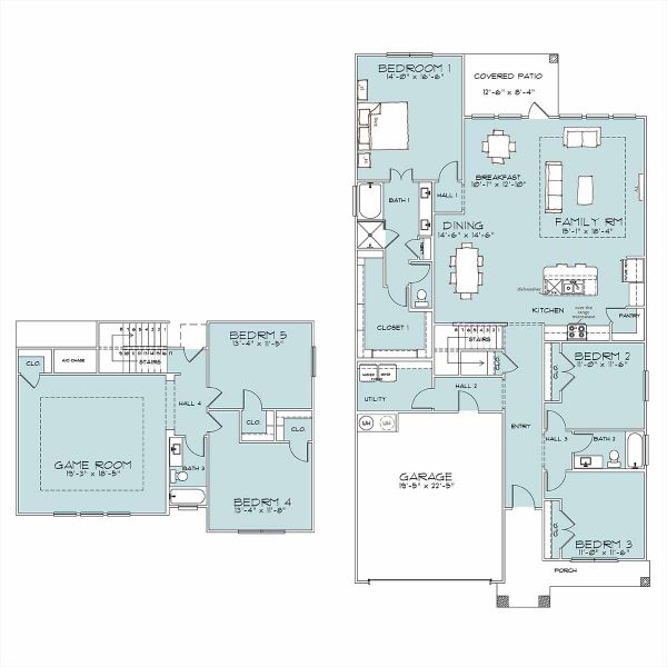 2D floor plan layout of this home in Three Creeks, Belton, TX (Image 2). 2D floor plan layout of this home in Three Creeks, Belton, TX (Image 2).