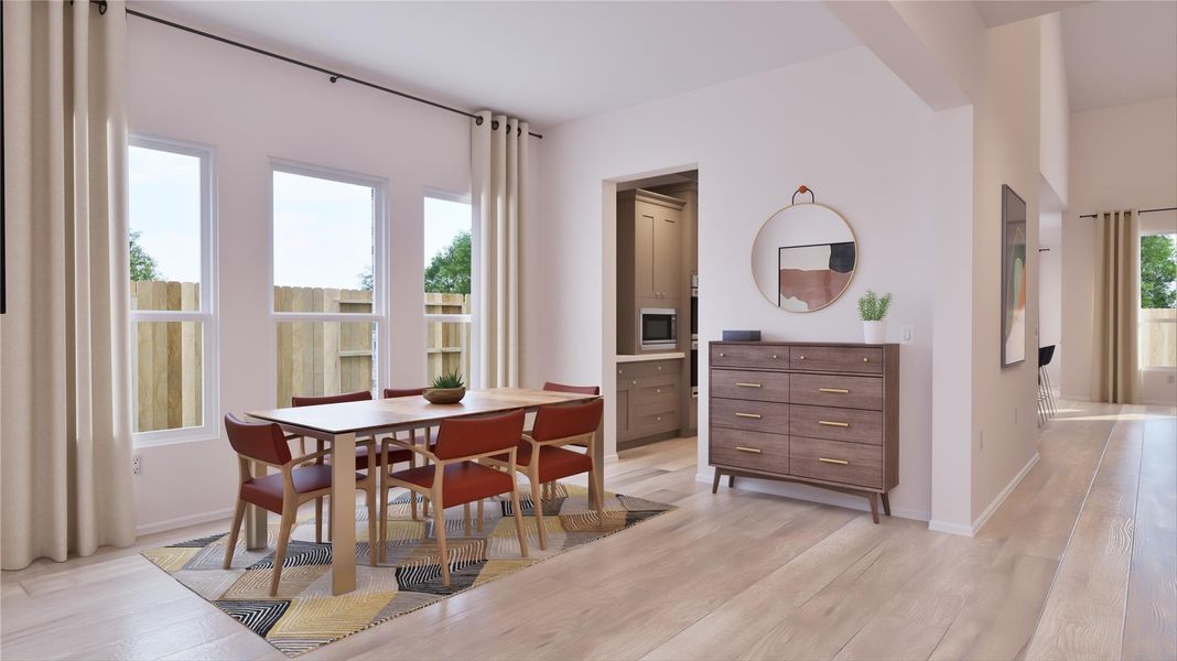 Furnished interior view inside a new home in Samara: Wentworth, League City (Image 3).