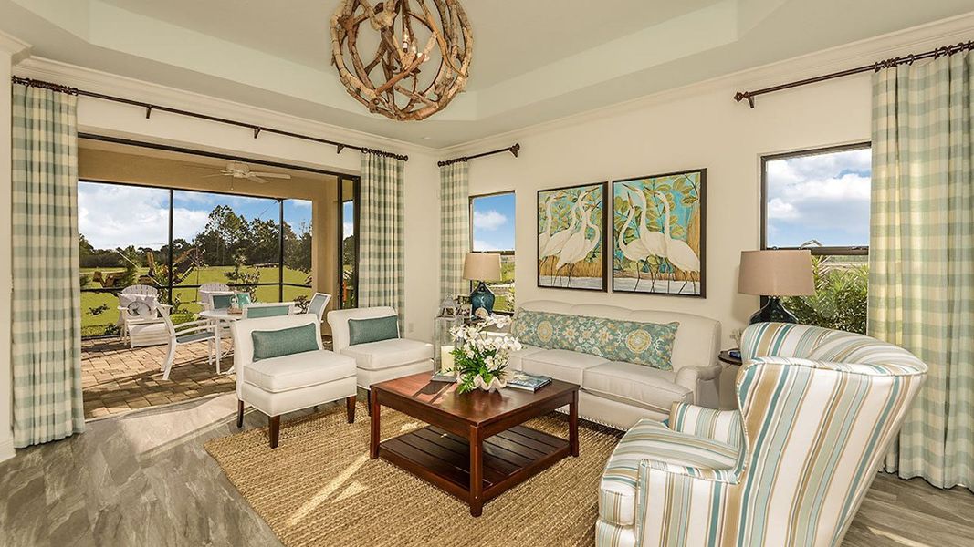 Representative furnished interior of a home built from the Tidewinds by Neal Communities in Boca Royale Golf & Country Club Real Estate and Homes for Sale in Englewood, FL - Neal Communities, Englewood (Image 7). Representative furnished interior of a home built from the Tidewinds by Neal Communities in Boca Royale Golf & Country Club Real Estate and Homes for Sale in Englewood, FL - Neal Communities, Englewood (Image 7).