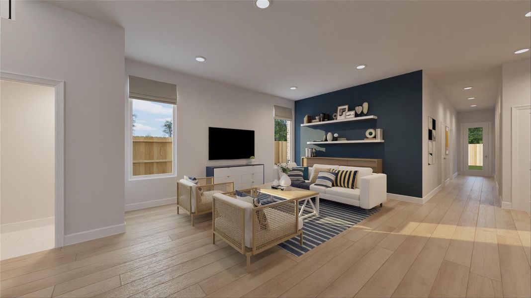 Furnished interior view inside a new home in Oakberry Trails, Waller (Image 3).
