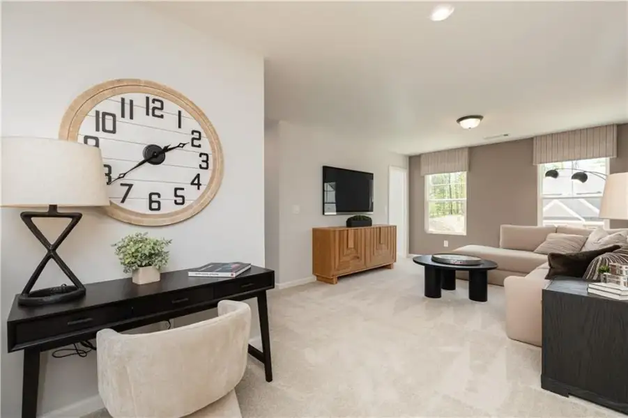 Furnished interior view inside a new home in Croftside Single Family Homes, Powder Springs (Image 34). Furnished interior view inside a new home in Croftside Single Family Homes, Powder Springs (Image 34).