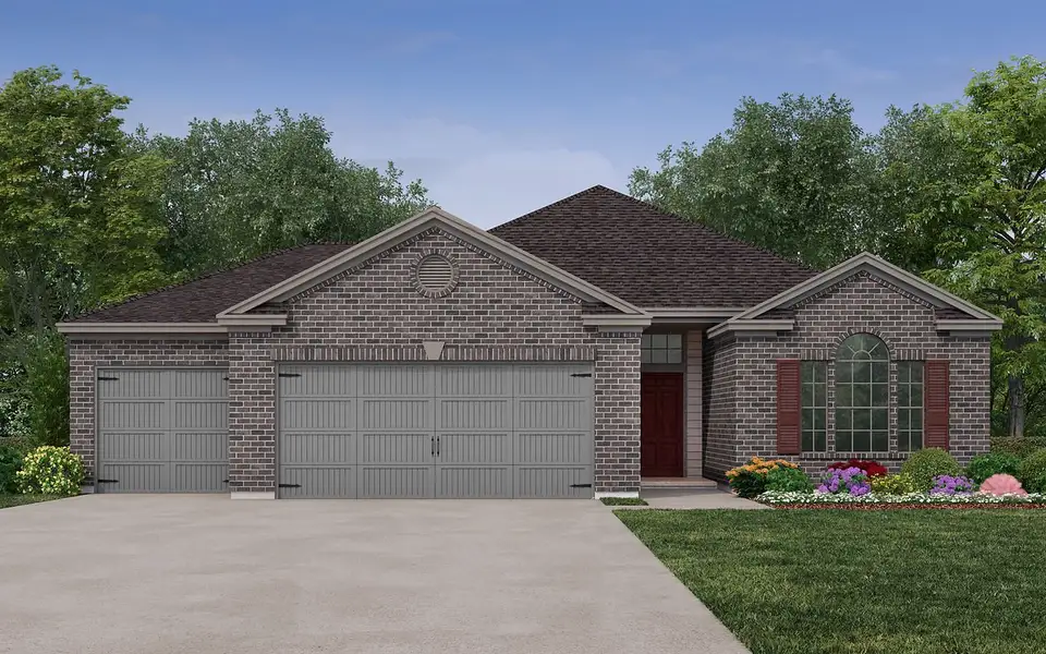 Representative exterior photo of a completed home built from the Grayson by Kendall Homes in River Ranch, Dayton, TX (Image 5).