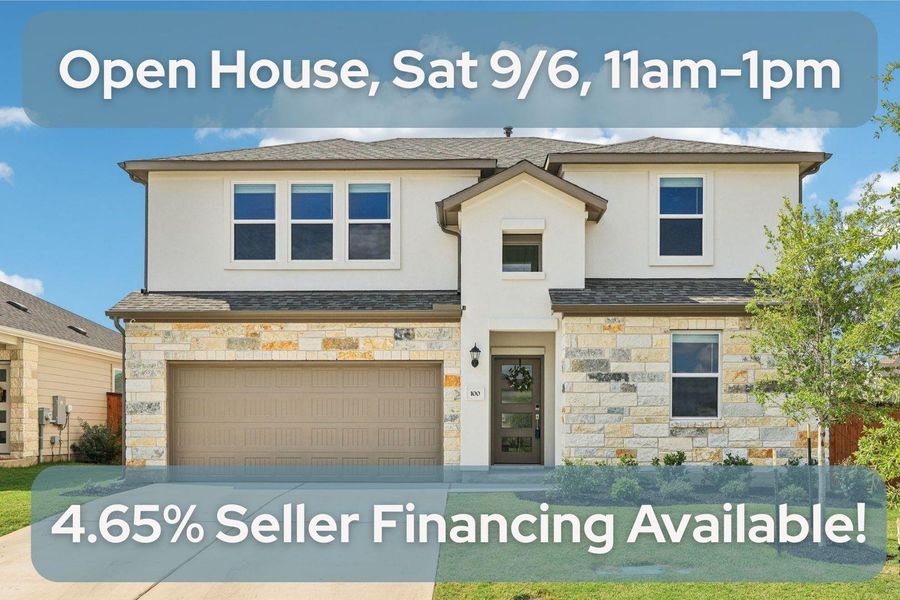 Front exterior of a new home in Emory Crossing 50s, Hutto, TX, highlighting curb appeal (Image 15). Front exterior of a new home in Emory Crossing 50s, Hutto, TX, highlighting curb appeal (Image 15).