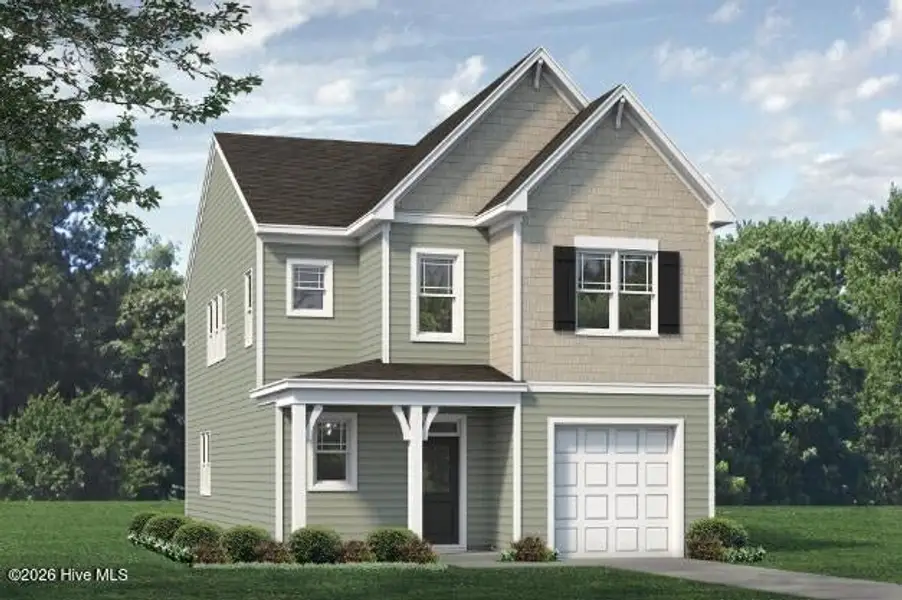 Front exterior of a new home in Fords Reach, Bolivia, NC, highlighting curb appeal (Image 2). Front exterior of a new home in Fords Reach, Bolivia, NC, highlighting curb appeal (Image 2).