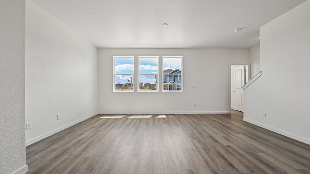 Furnished interior view inside a new home in Windler Townhomes, Aurora (Image 14). Furnished interior view inside a new home in Windler Townhomes, Aurora (Image 14).
