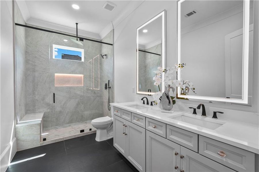 Furnished interior view inside a new home in , Monroe (Image 11).