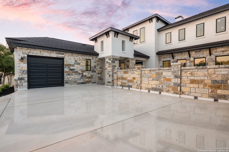 Front exterior of a new home in , New Braunfels, TX, highlighting curb appeal (Image 27).