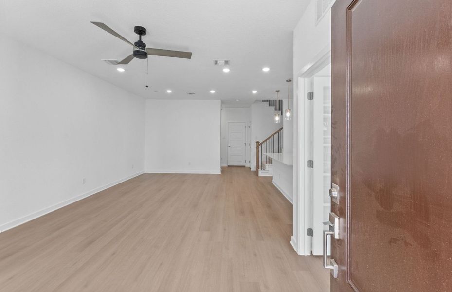 Representative unfurnished interior of a home built from the Easton by Pulte Homes in Monarch on Main, Round Rock (Image 13). Representative unfurnished interior of a home built from the Easton by Pulte Homes in Monarch on Main, Round Rock (Image 13).