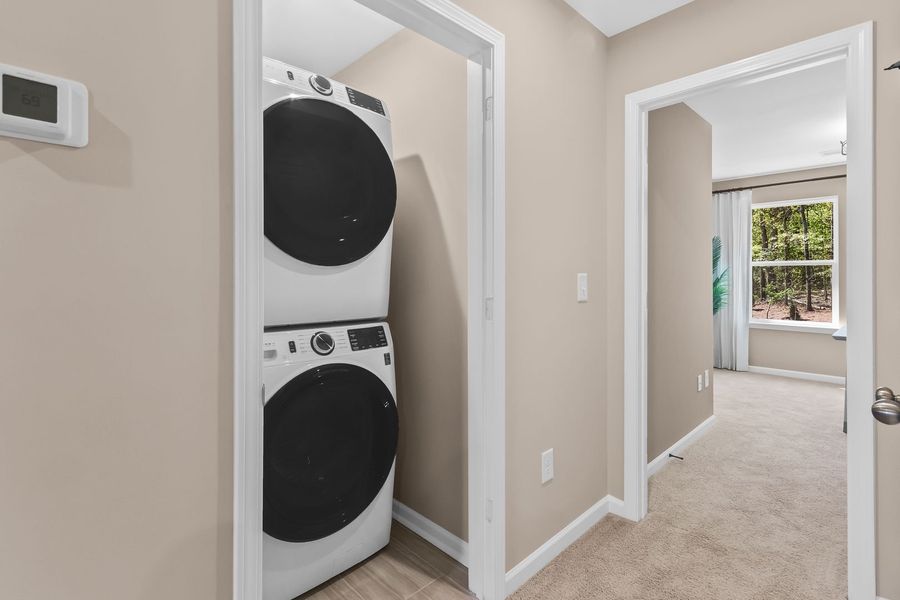 Furnished interior view inside a new home in Bridgeport Townhomes, Greenville (Image 9). Furnished interior view inside a new home in Bridgeport Townhomes, Greenville (Image 9).