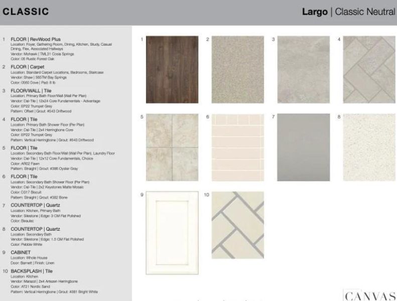 106 Northgate Boulevard design selections. Home is currently under construction and selections are subject to change.