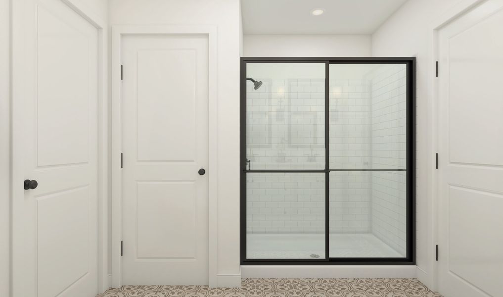 Primary bath with glass-shower enclosure Primary bath with glass-shower enclosure