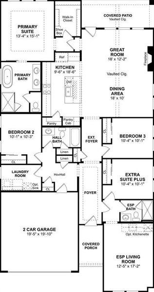 2D floor plan layout of this home in Heritage Ranch, Sherman, TX (Image 4). 2D floor plan layout of this home in Heritage Ranch, Sherman, TX (Image 4).