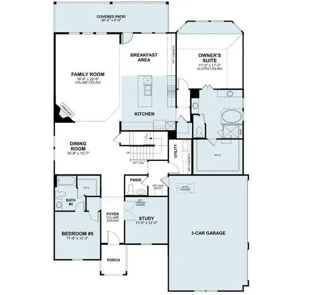 2D floor plan layout of this home in Sorella, Tomball, TX (Image 3).