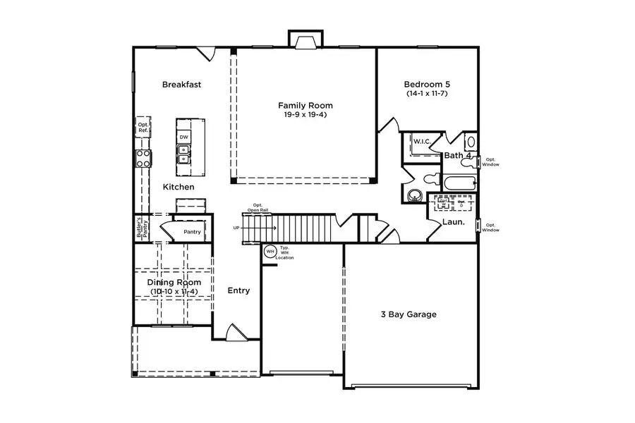 2D floor plan layout for the Rosemary II - FL by DRB Homes in Brighton, Locust Grove, GA (Image 3).
