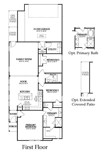 2D floor plan layout for the Durango by Windsor Homes in Walton Ridge, Corinth, TX (Image 5).