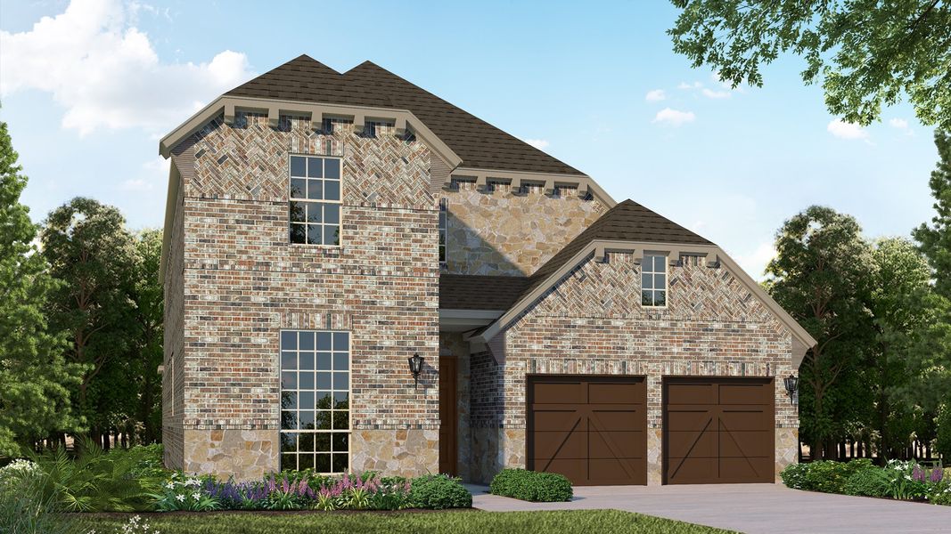 Plan 1163 Elevation H with Stone