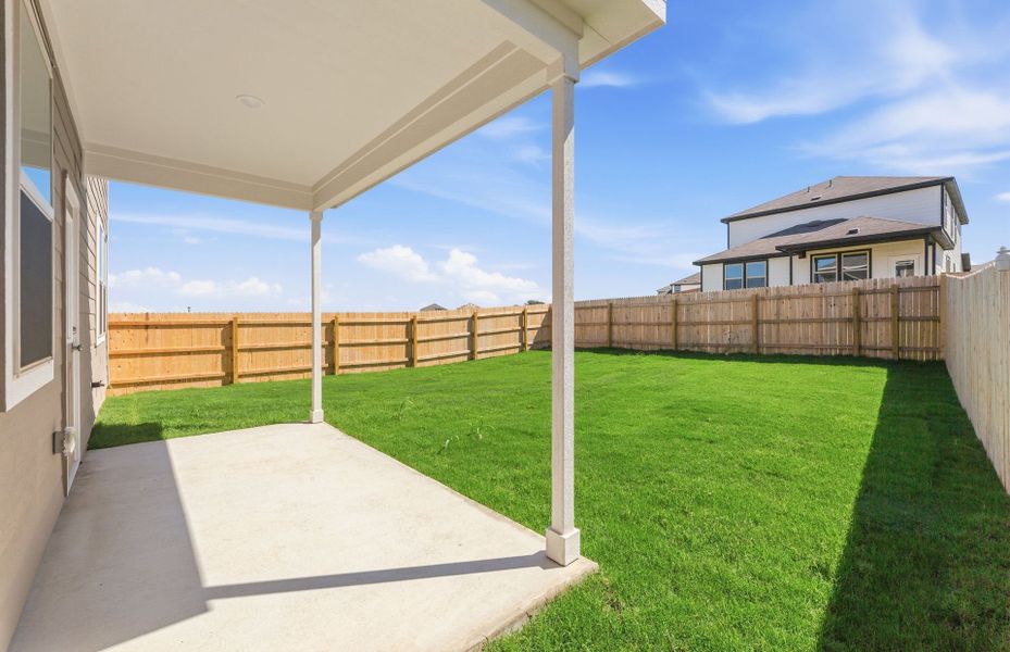 Exterior details and patio area of a home in Sonterra, Jarrell (Image 20).
