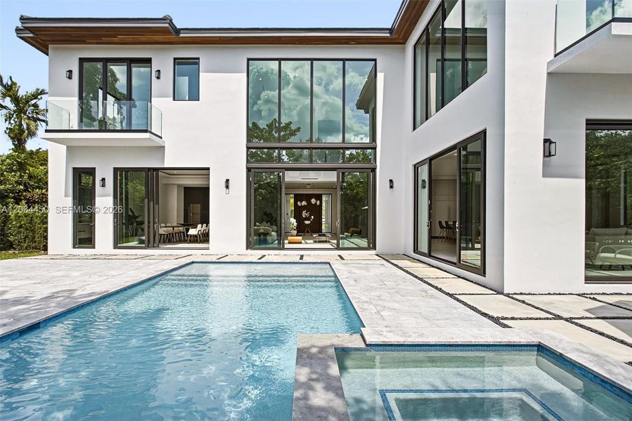 Rear exterior view of the home