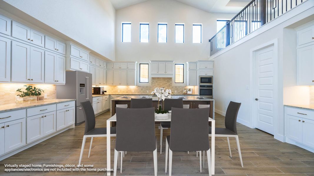 Furnished interior view inside a new home in Palmera Ridge 70', Leander (Image 3). Furnished interior view inside a new home in Palmera Ridge 70', Leander (Image 3).