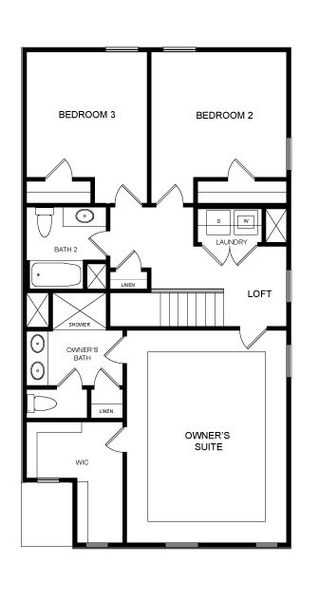 2D floor plan layout for the The Lexington by Direct Residential Communities in The Enclave at Whitewater Creek, Union City, GA (Image 4).