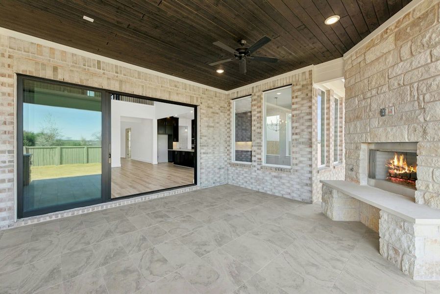 Exterior details and patio area of a home in Santa Rita Ranch, Liberty Hill (Image 3).