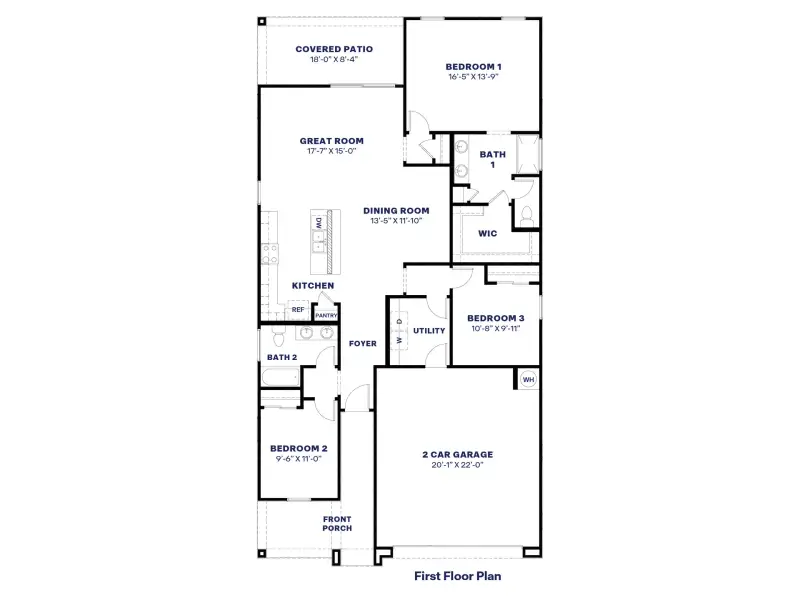 2D floor plan layout of this home in Zanjero Pass, Waddell, AZ (Image 4).