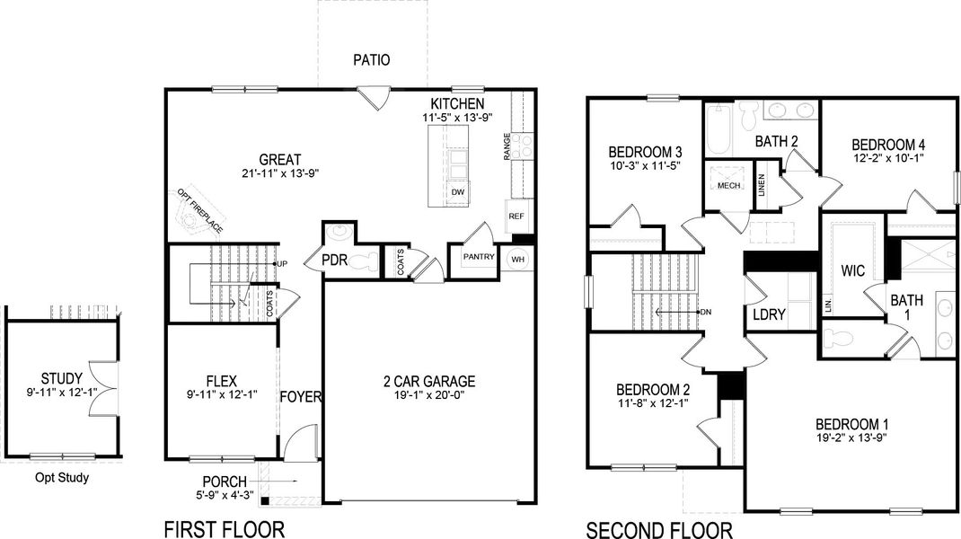 2D floor plan layout of this home in Hawks Landing, Apison, TN (Image 2). 2D floor plan layout of this home in Hawks Landing, Apison, TN (Image 2).