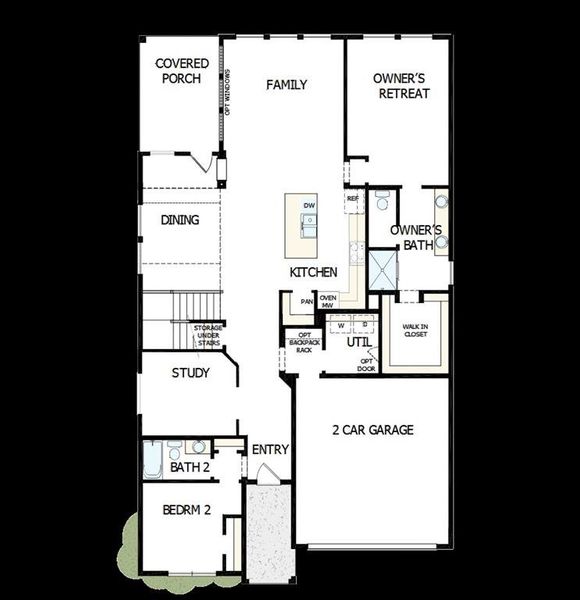 2D floor plan layout of this home in Treeline, Justin, TX (Image 3).